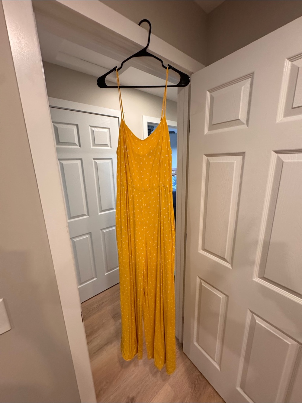 Yellow Spaghetti-Strap Maxi Jumpsuit